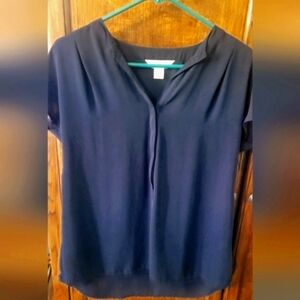 Elegant Navy Blue Christopher & Banks Women's Top Sz Small